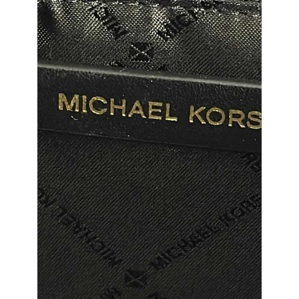 Michael Kors Black Saffiano Leather Tote Gold Hardware MK Logo Charm NWT